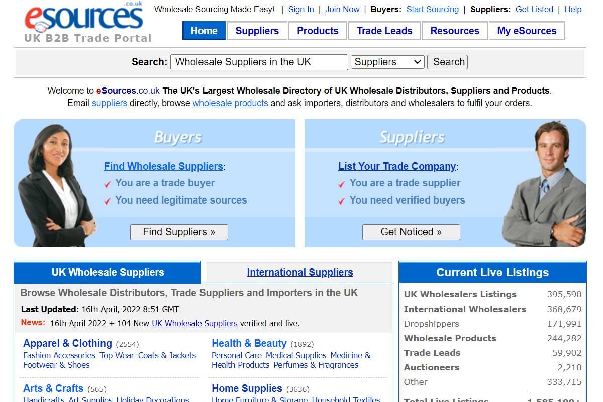 UK dropshipping suppliers directory--eSources