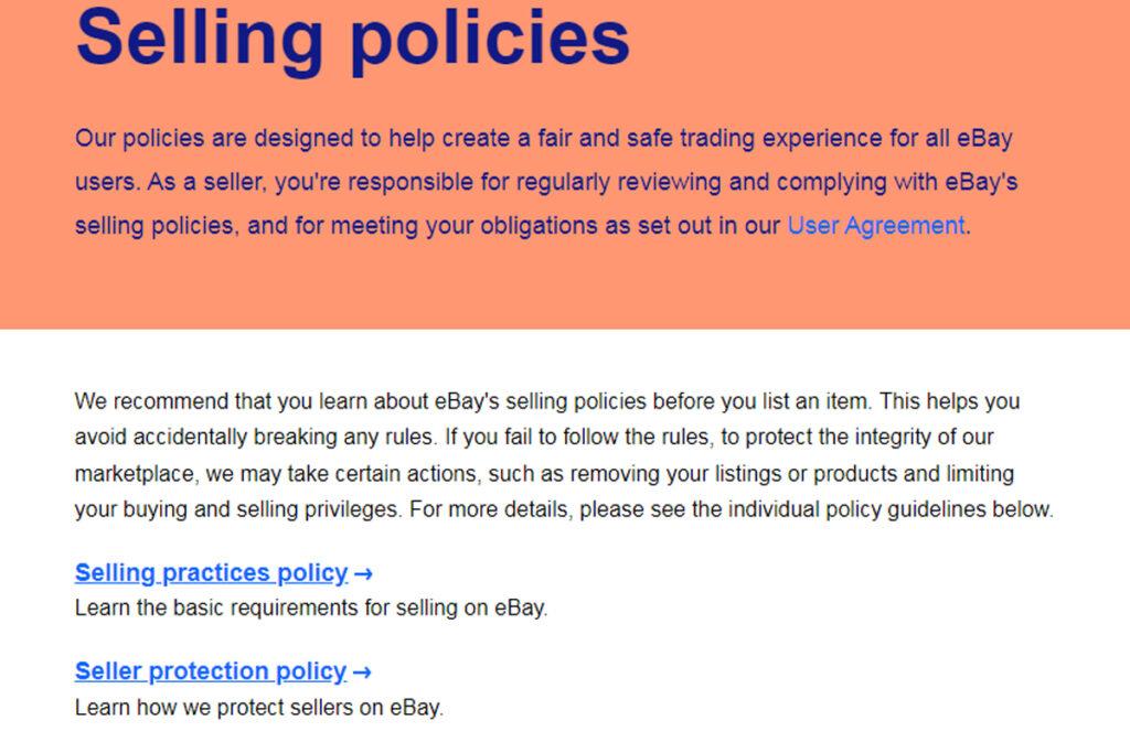 politique d'ebay