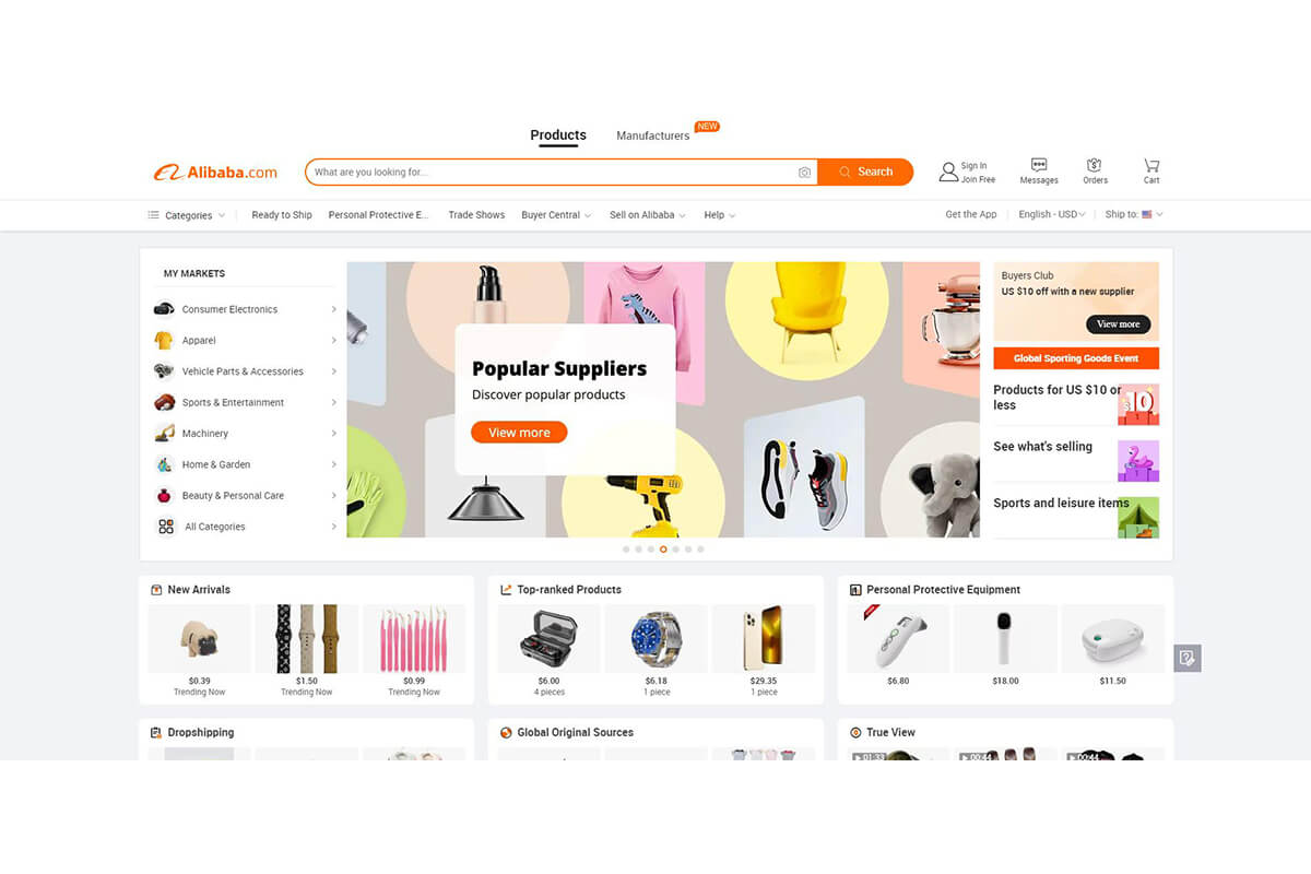 Dropshipping Reino Unido proveedor-Alibaba