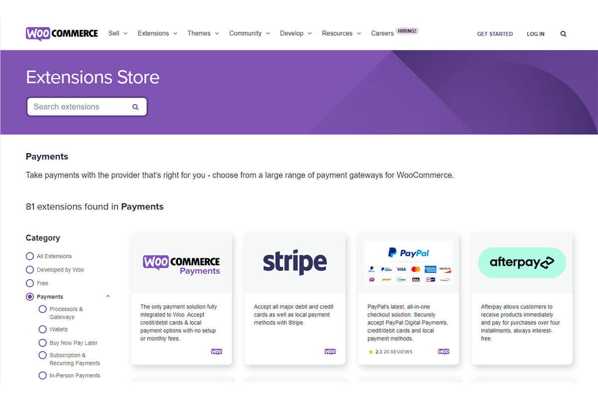 WooCommerce payment methods