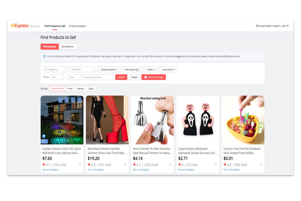 Centro de dropshipping de Aliexpress