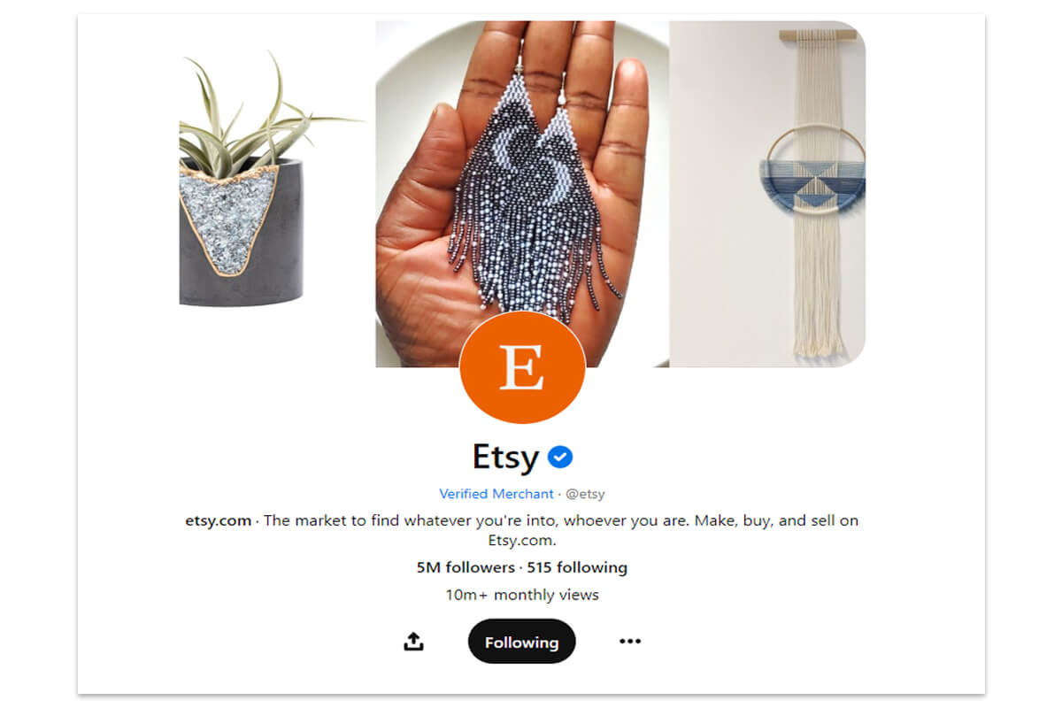 Promote your products on Pinterest as Etsy does