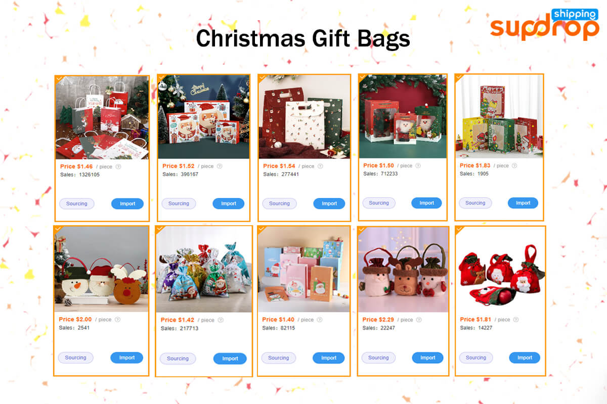 Christmas gift bags from Sup Dropshipping