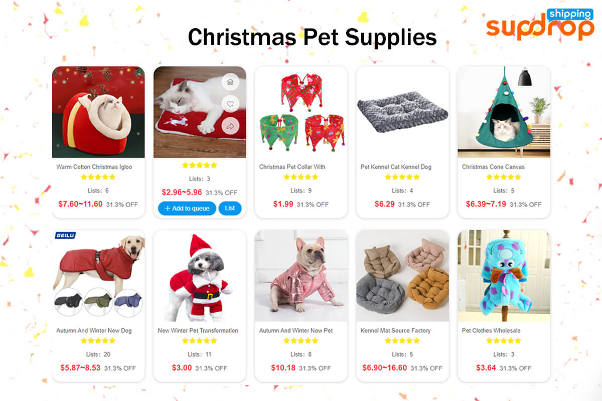 Fournitures de Noël pour animaux de compagnie de Sup Dropshipping