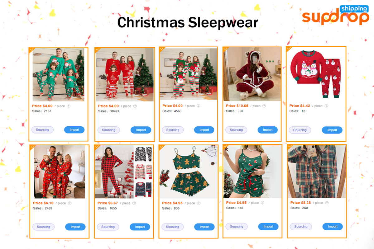 Sup Dropshipping'den Noel pijamaları