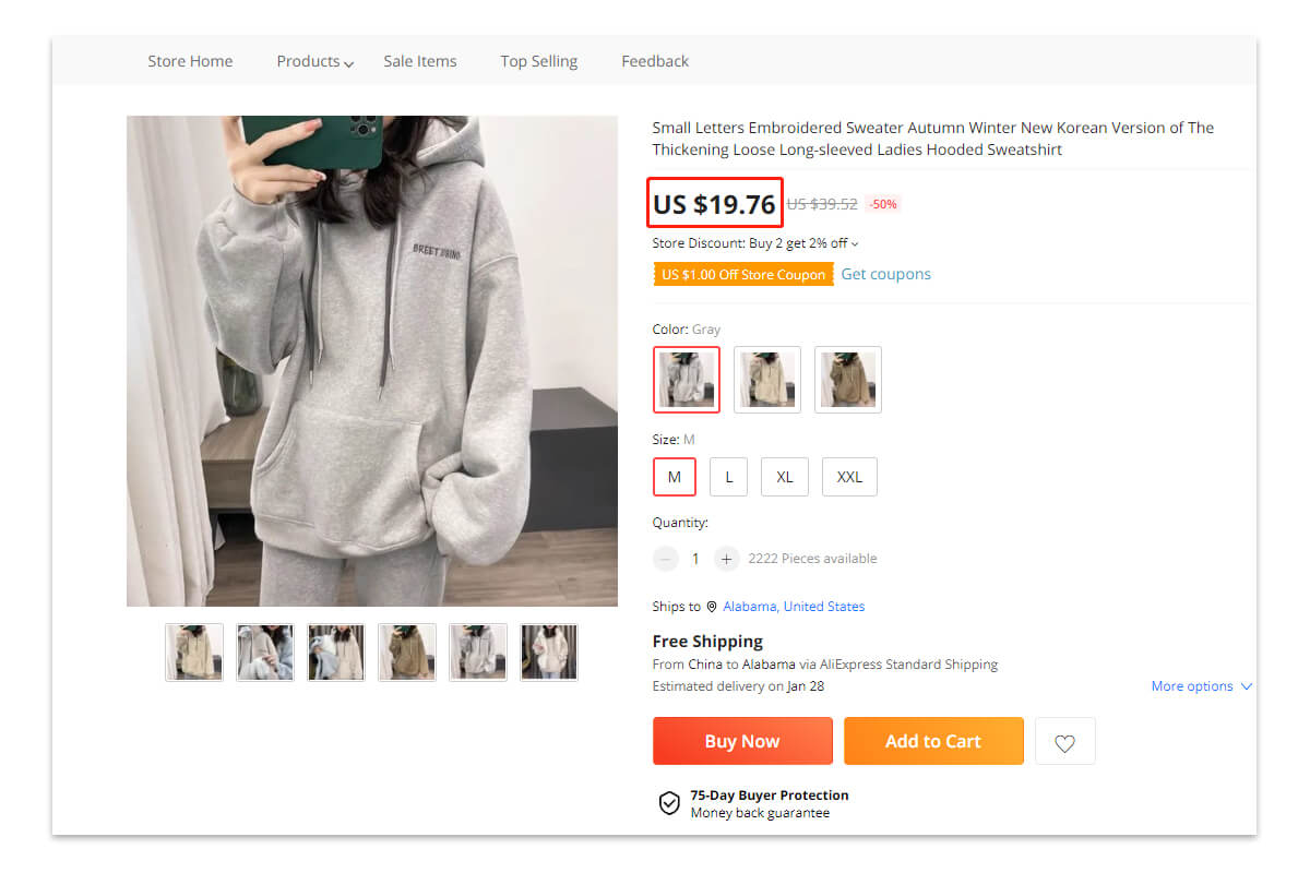 A hoodie from Aliexpress