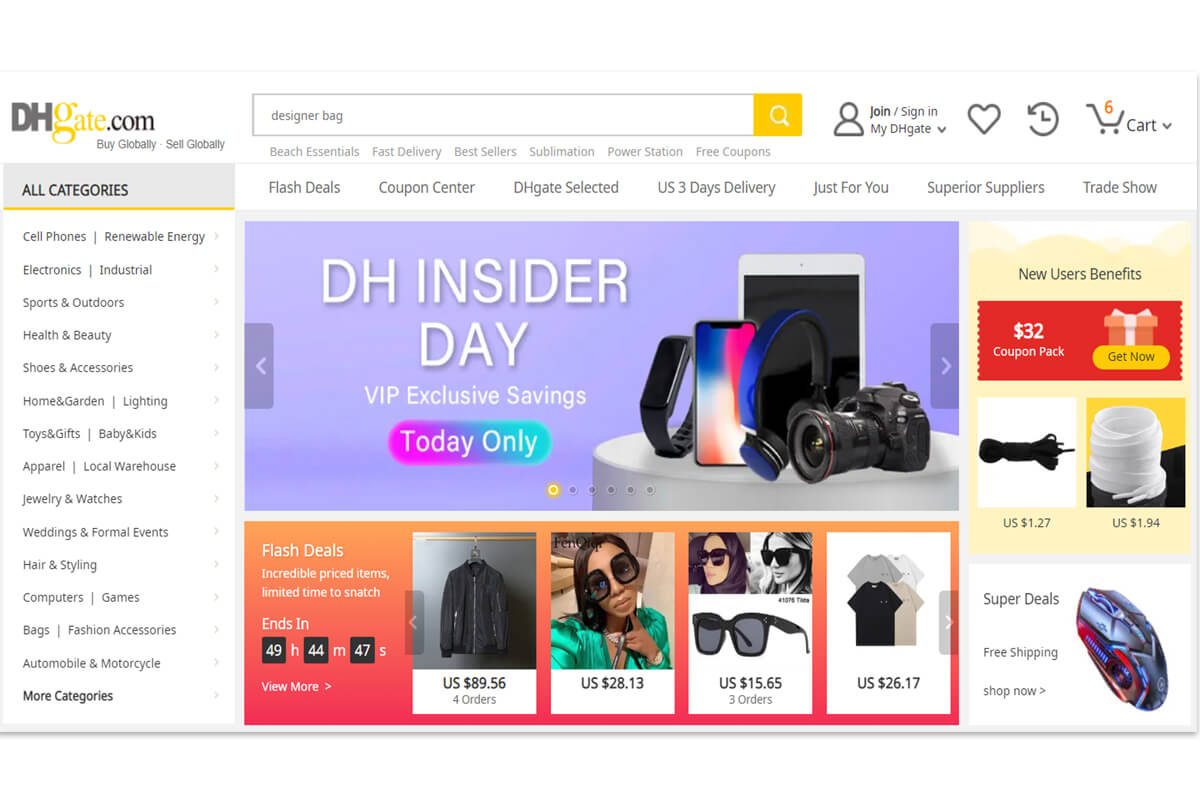 Home page di DHgate