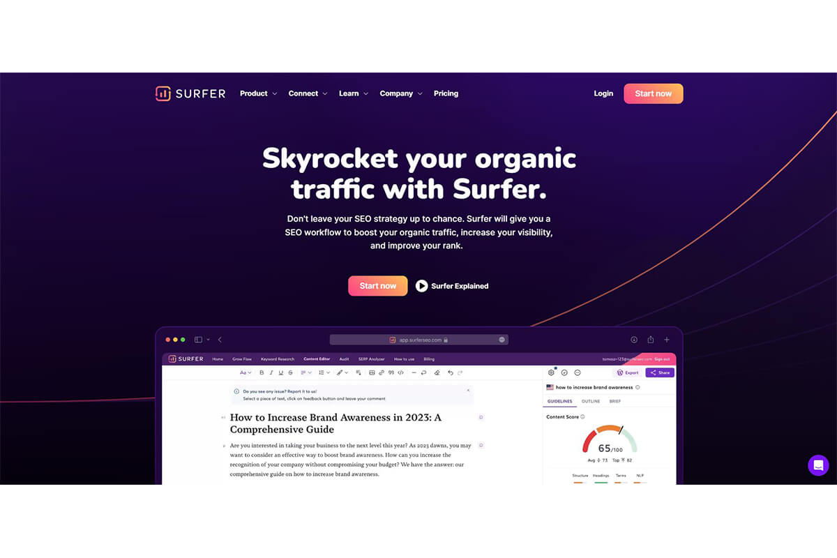 Surfer - Skyrocket your organic traffic