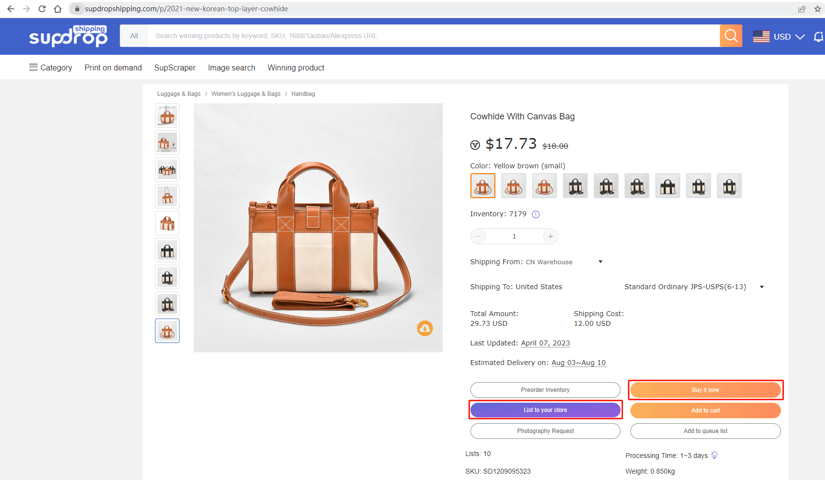 comprar un pedido de prueba 