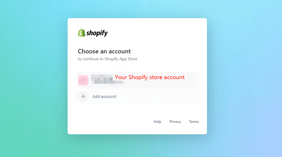 Log in to your Shopify store