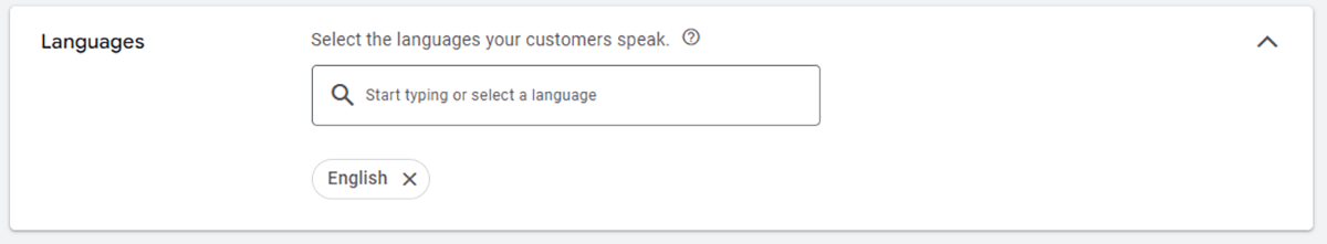 Select a language your customers speak or understand