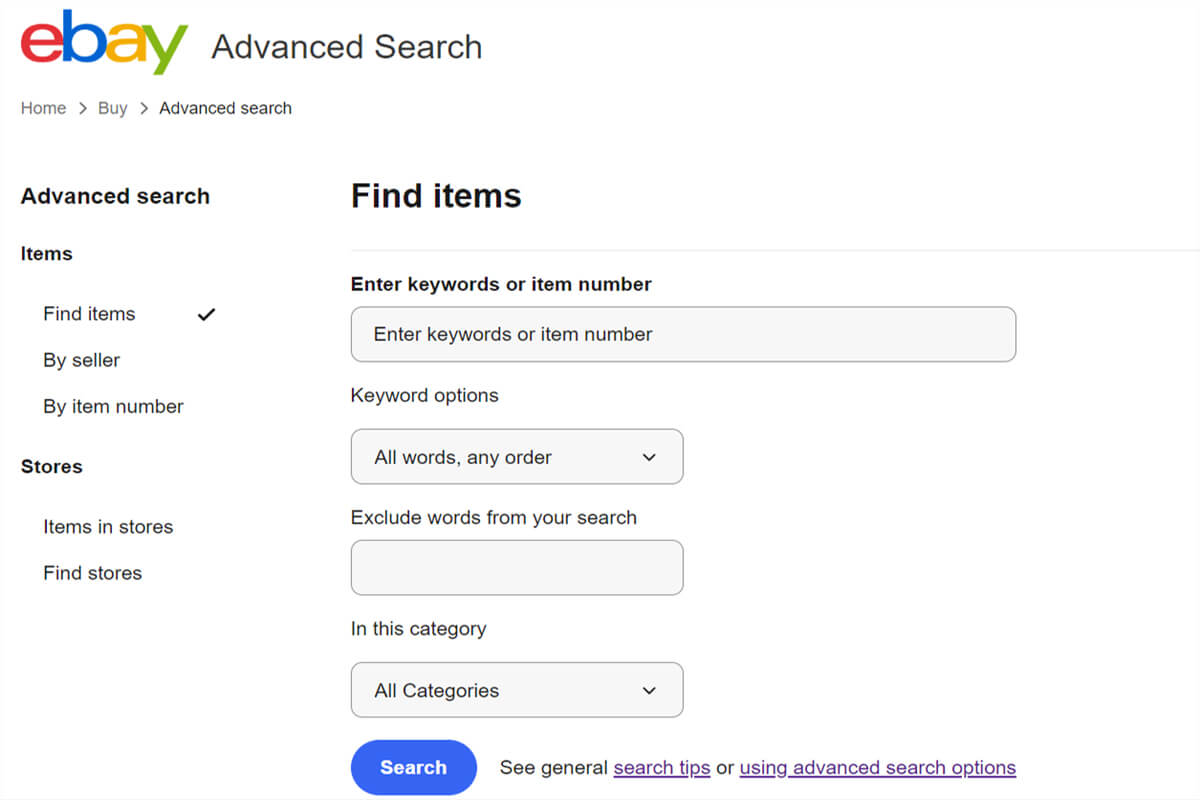 ¿Qué es la búsqueda avanzada de eBay?