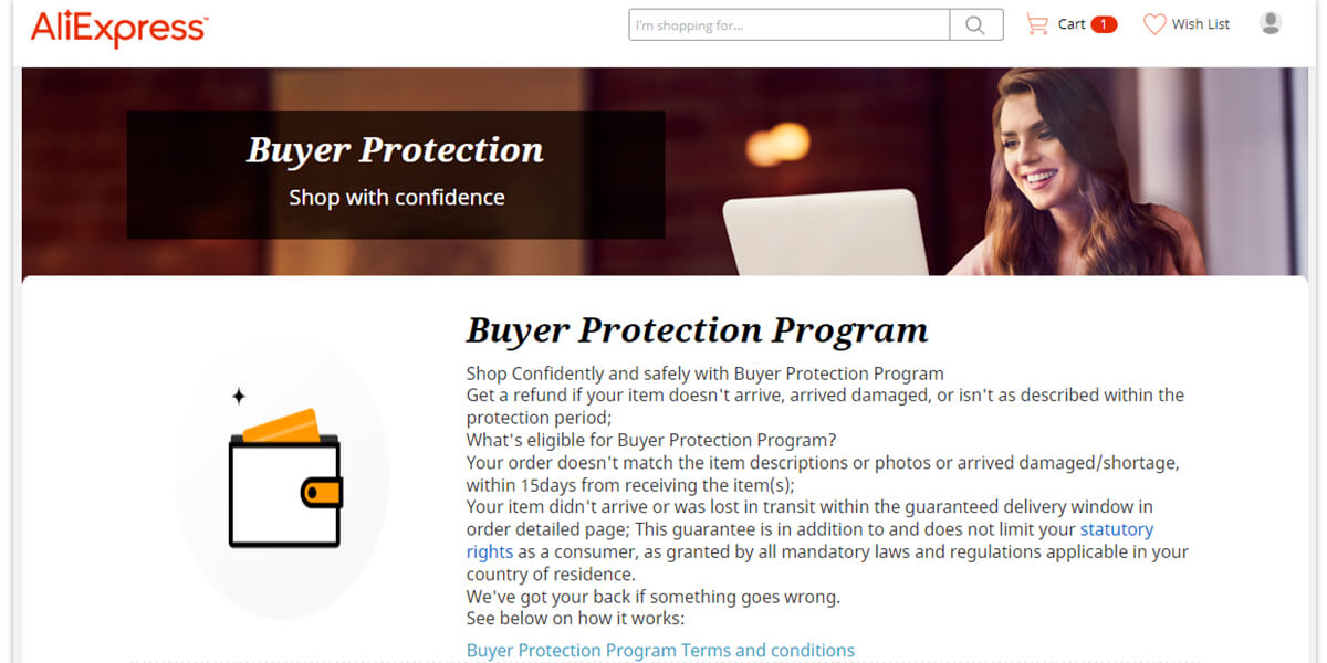 Käuferschutzprogramm auf AliExpress