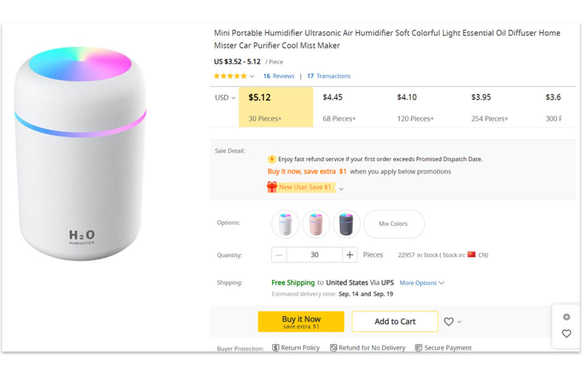 a humidifier from DHgate