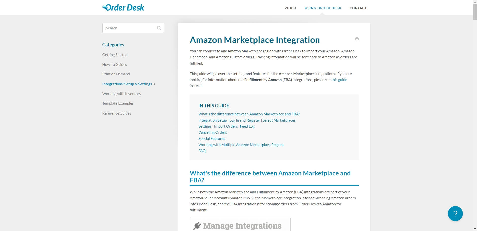 bureau de commande d'intégration Amazon