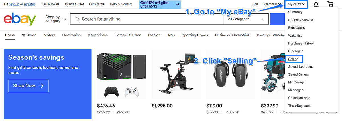ebay listing item
