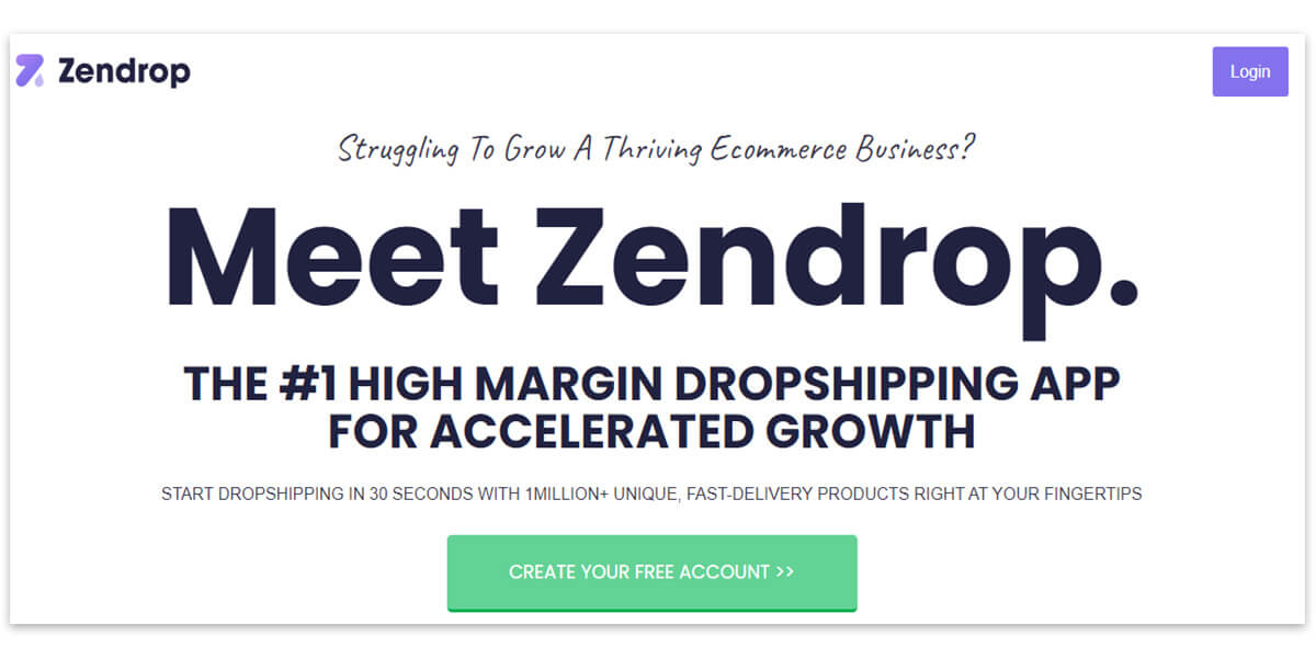 Zendrop homepage