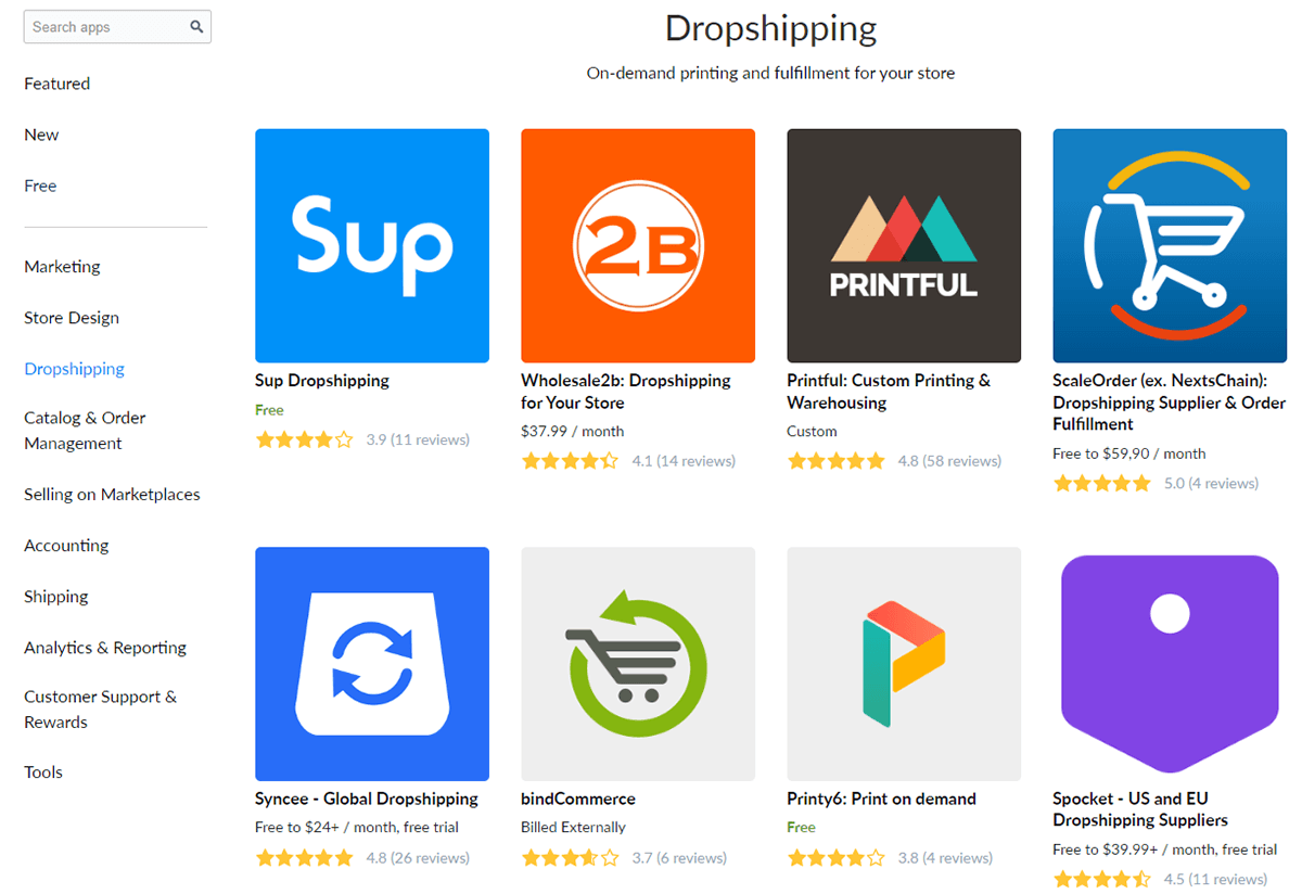 dropshipping apps on Ecwid