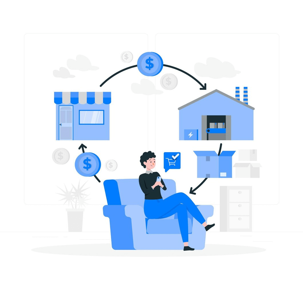 An illustration of a dropshipping business model