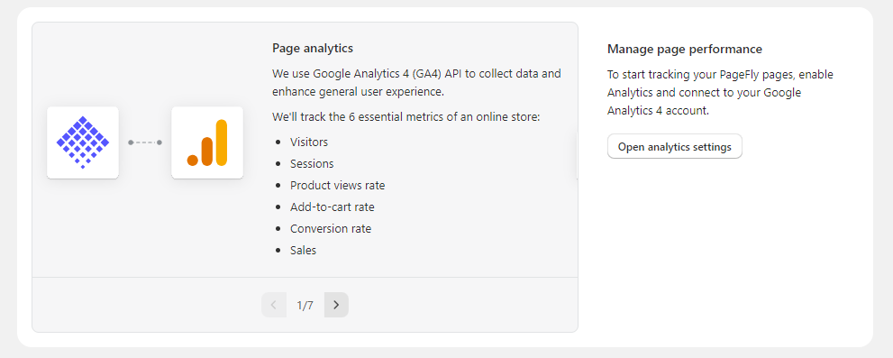 Connect PageFly to your Google Analytics 4 account for page analytics