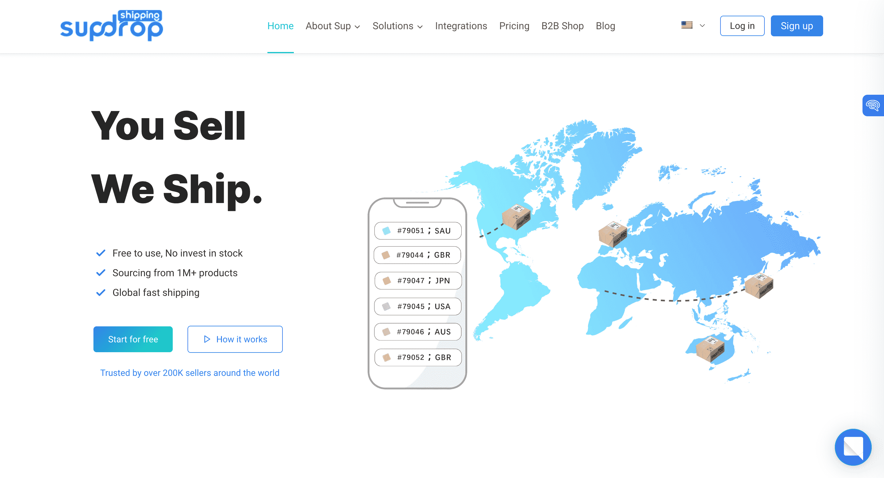 Sup Dropshipping Homepage