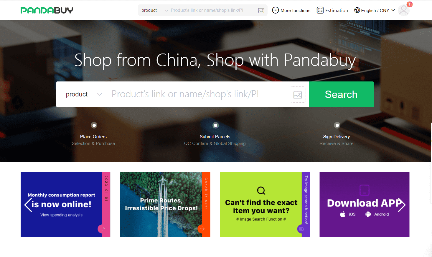 Pandabuy'un resmi web sitesi