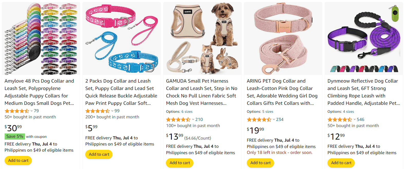 pet collars and leashes