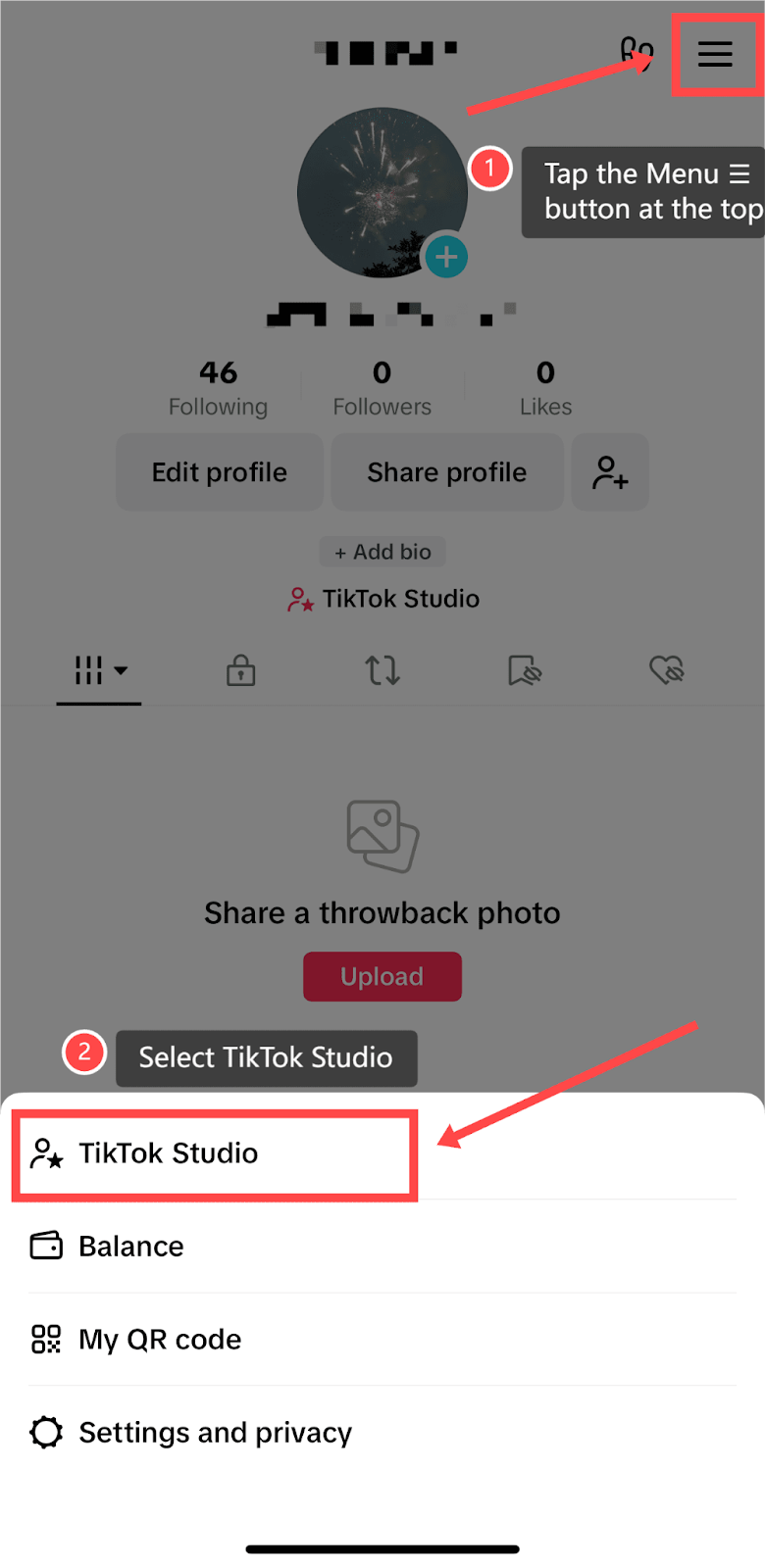  select TikTok Studio