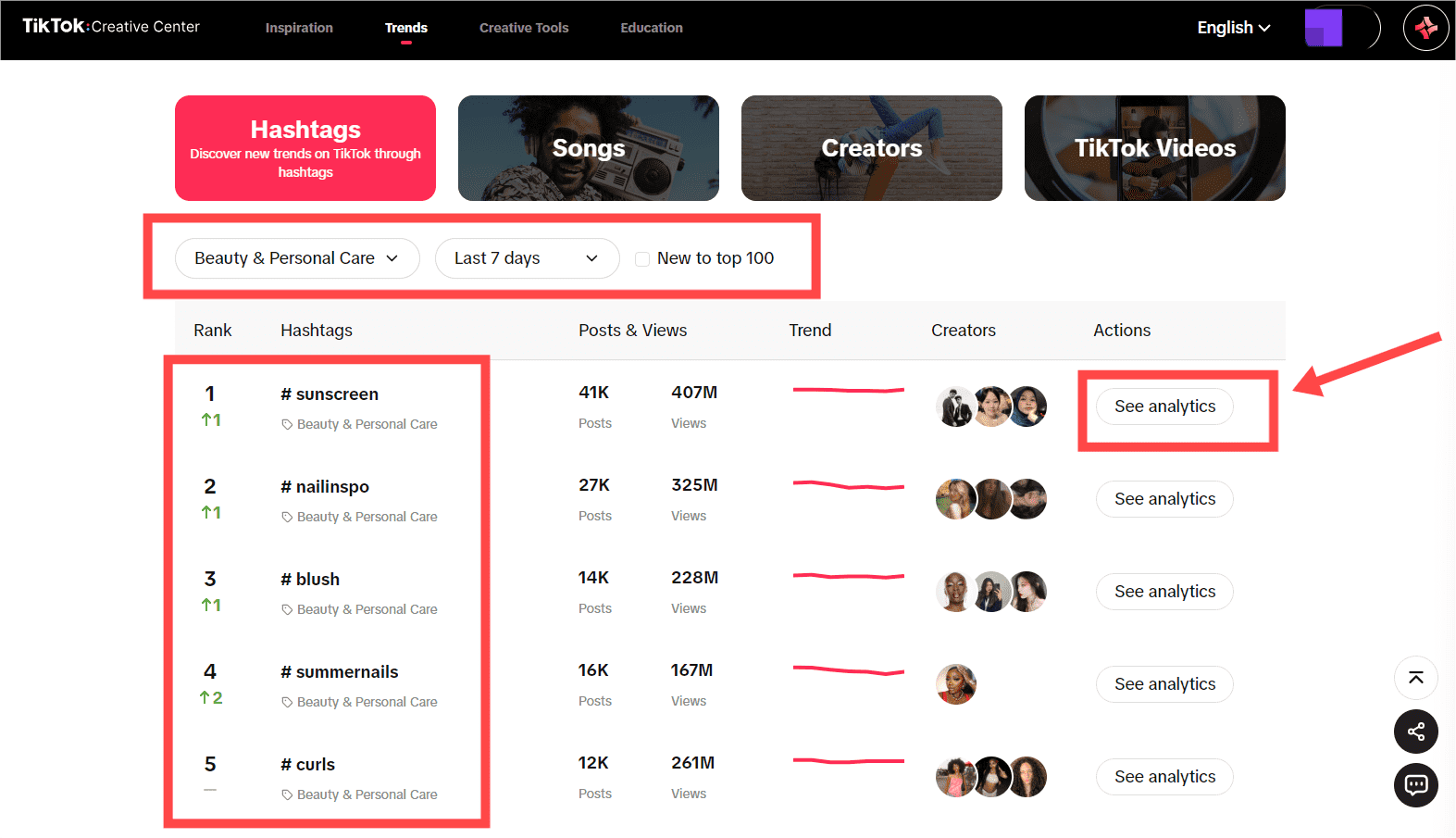 Kreatif Merkezi'nin Hashtag'ler sayfası