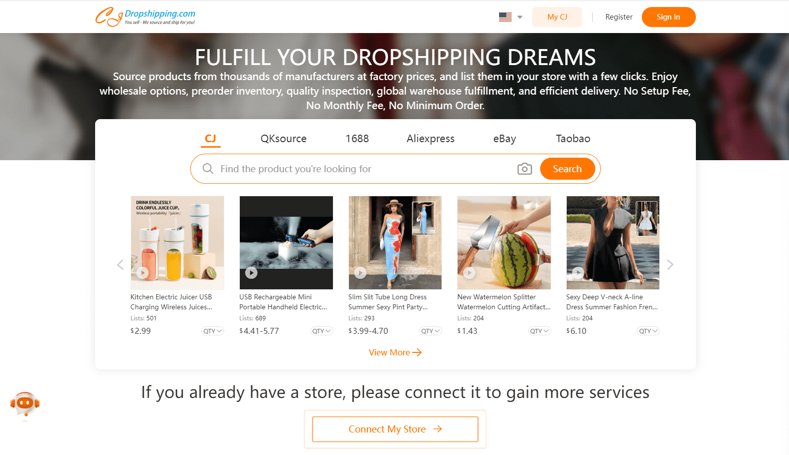 CJDropshipping website