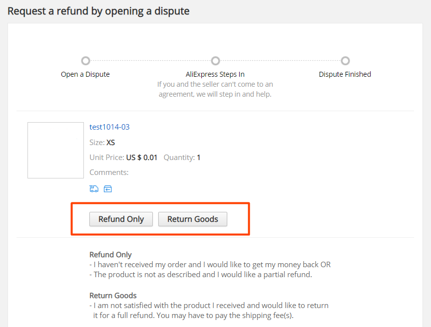 aliexpress dispute process step 3