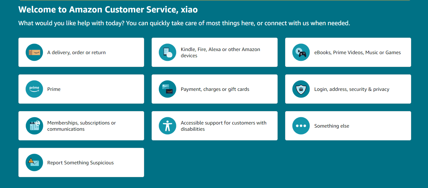 service client d'Amazon