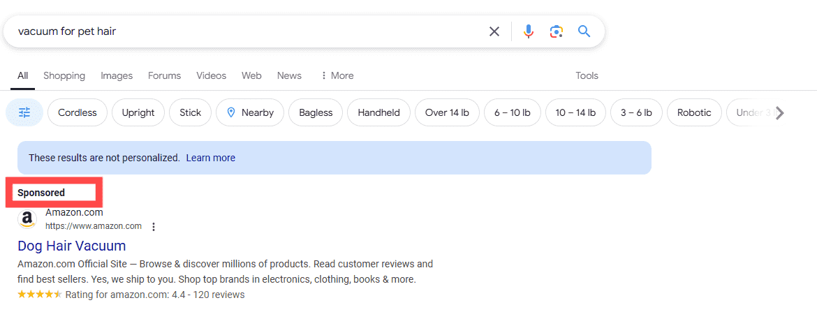 「スポンサー」と表示されたコンテンツ