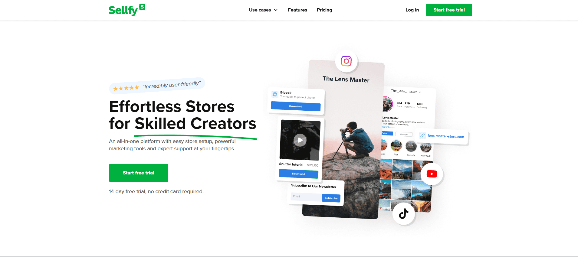 Strona internetowa Sellfy