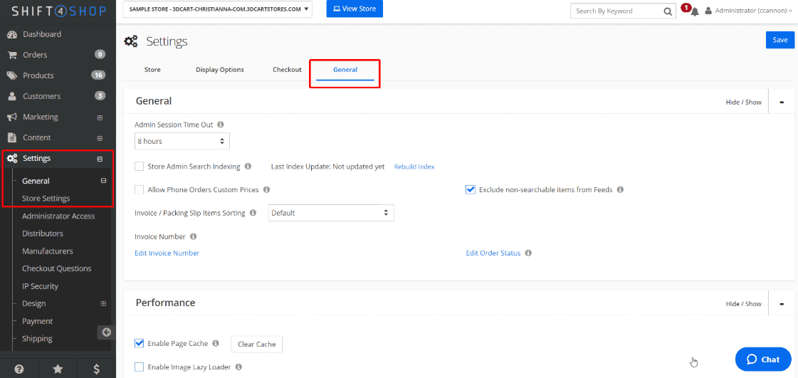 Interfejs Shift4Shop