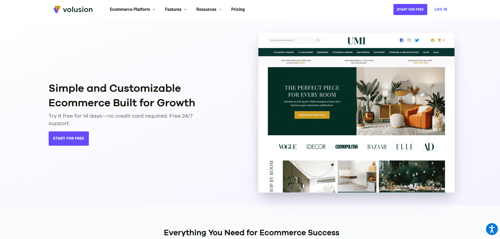 Strona internetowa Volusion