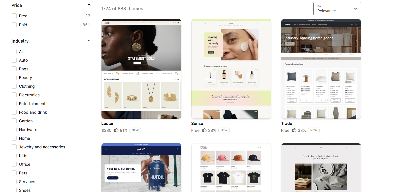 shopify templates