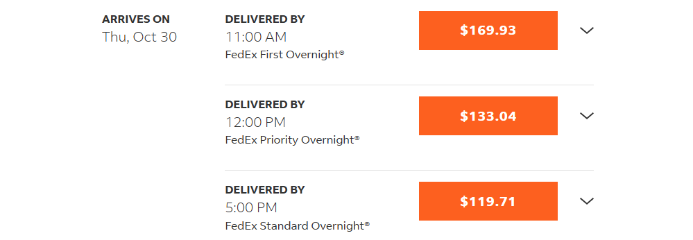 FedEx Overnight Shipping cost