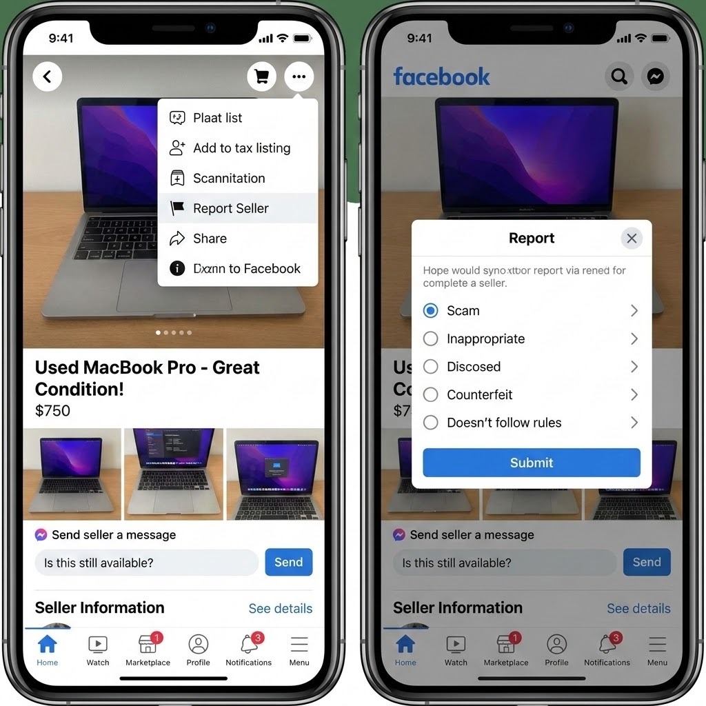 Report the scam to Facebook