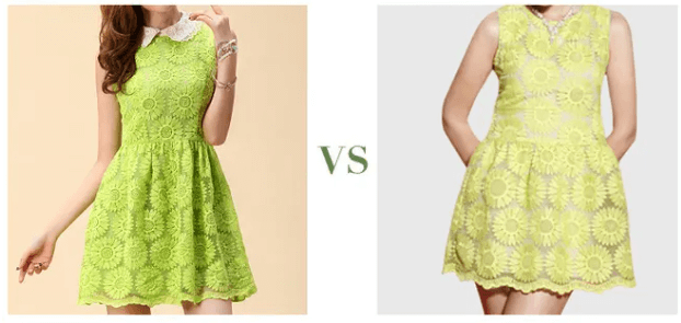 comparar la calidad del vestido